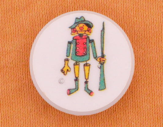 Scarecrow Cartoon Vintage Plastic Button 16mm