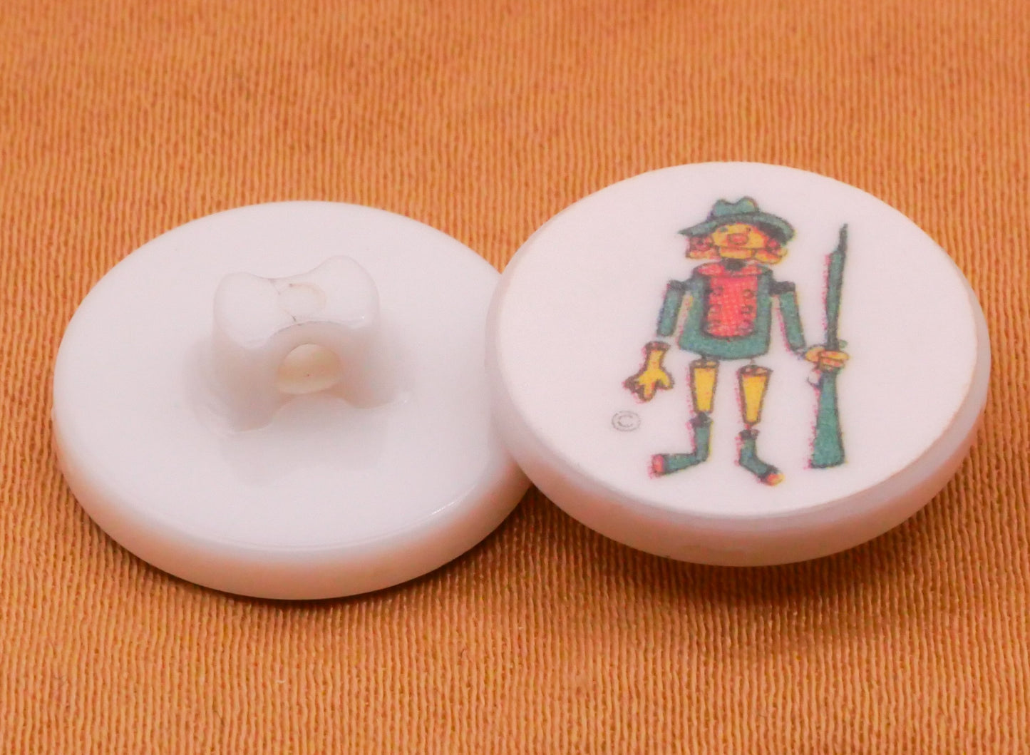 Scarecrow Cartoon Vintage Plastic Button 16mm