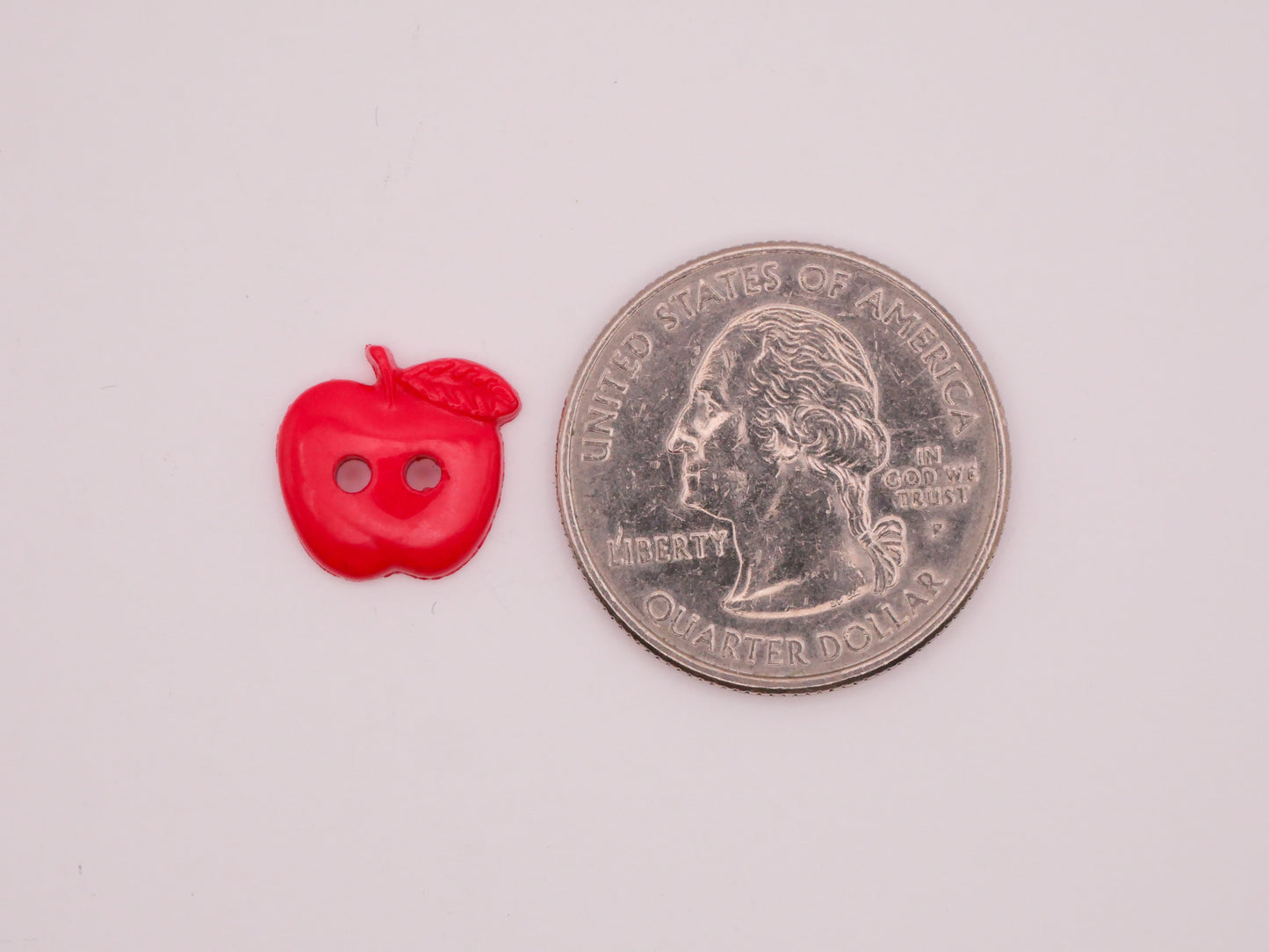 Apple Red Plastic Sew-Thru Pair of Buttons 13mm