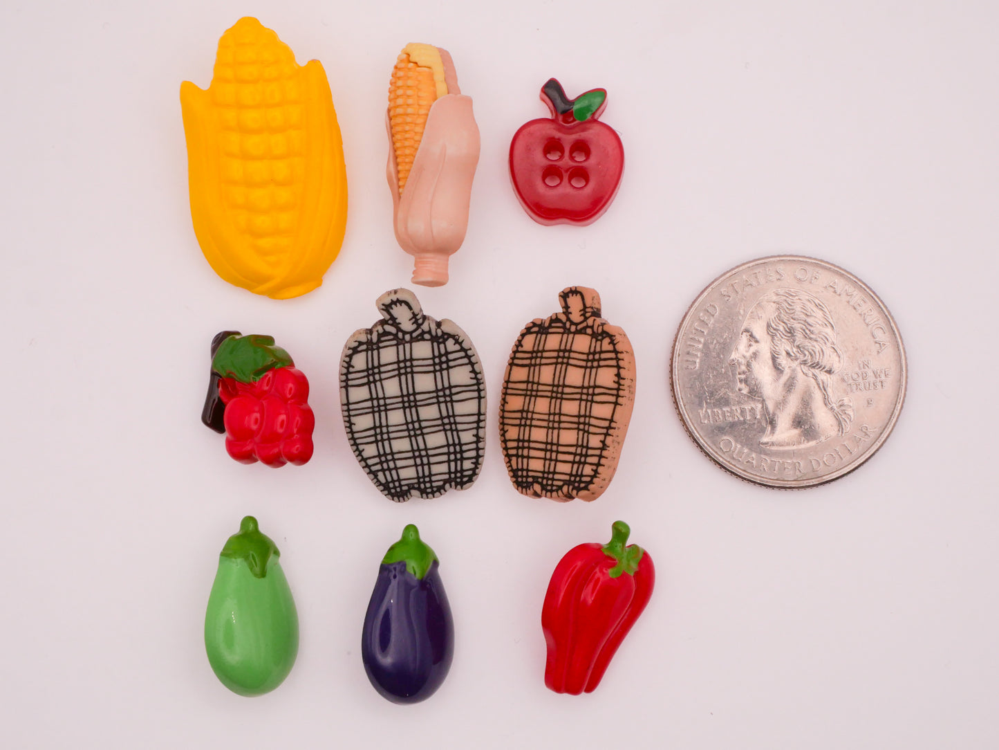 Vegetables Farming Realistic Plastic Button Various 11-29mm