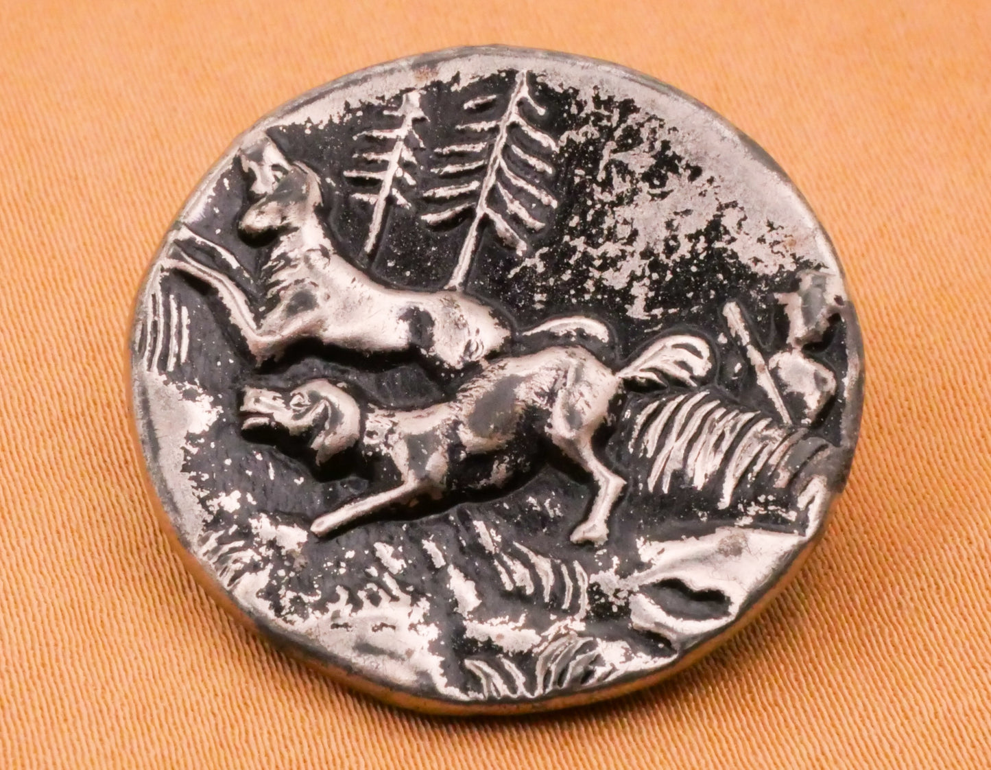 Hunting Dog Antique Silver Metal Button Various 18-26mm