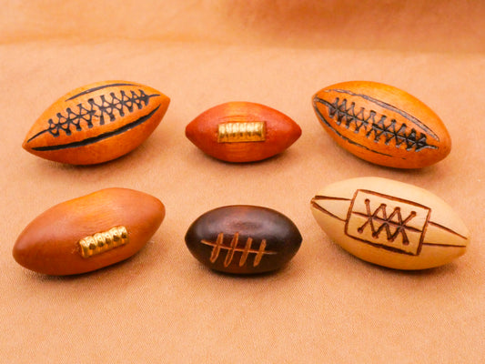 Football Sports Wood Vintage Button Various 11-26mm