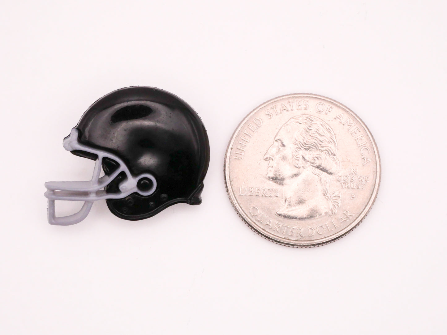 Football Helmet Black Plastic Pair of Buttons 21x24mm