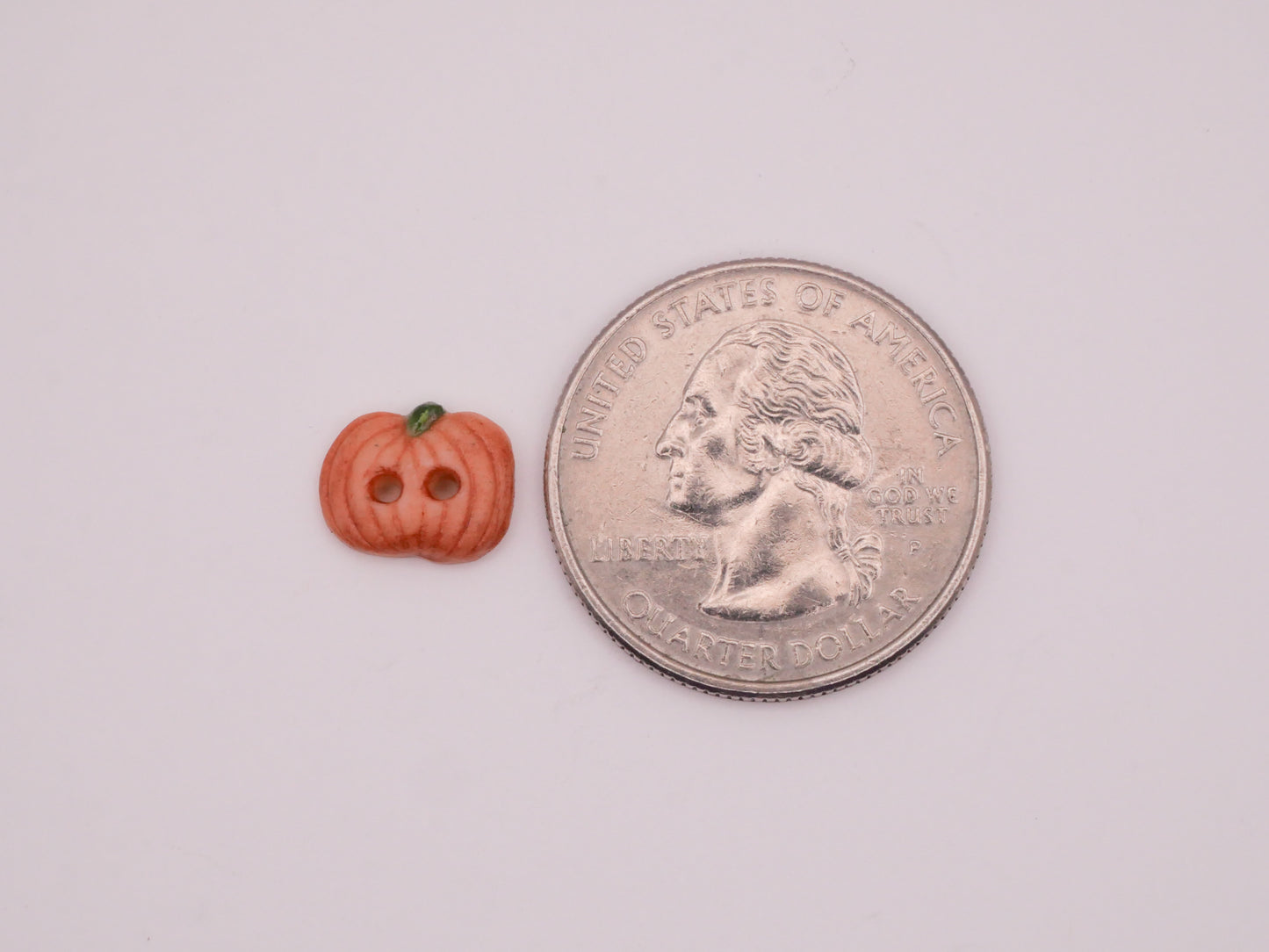 Pumpkin Tiny Hand-Painted Porcelain Ceramic Button 9x11mm