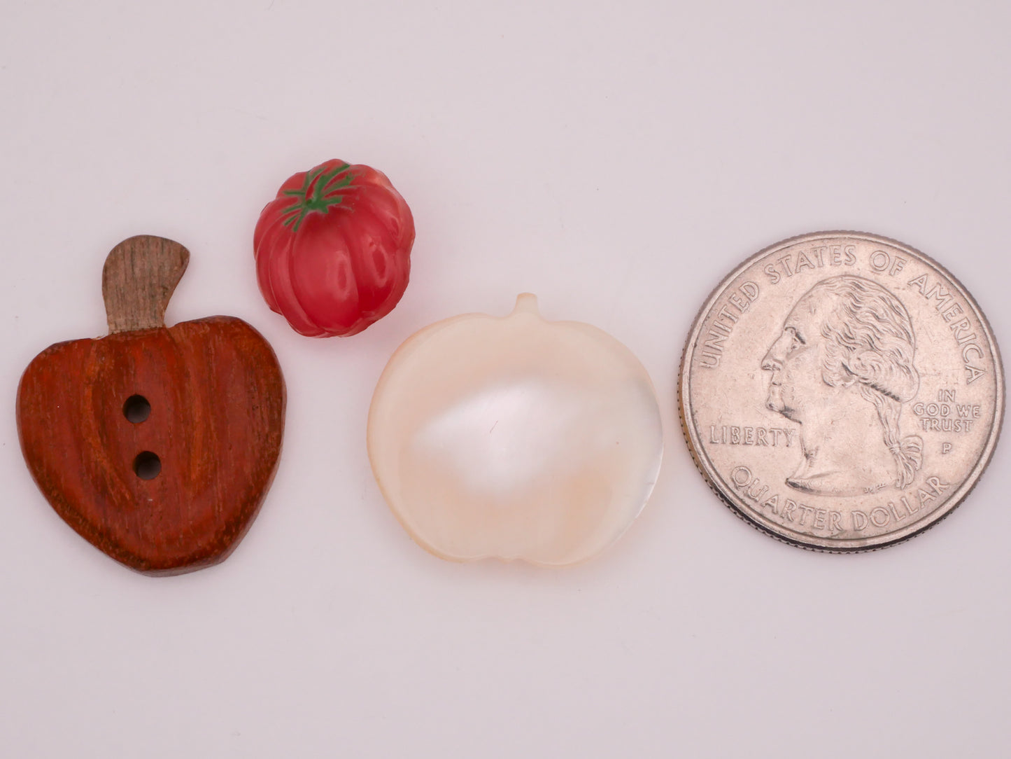 Pumpkin Wood Glass Mother of Pearl Button Various 12-26mm