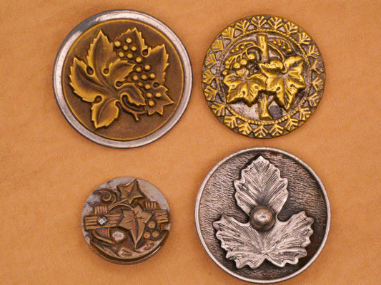 Leaf Leaves Victorian Metal Button Various 23-36mm