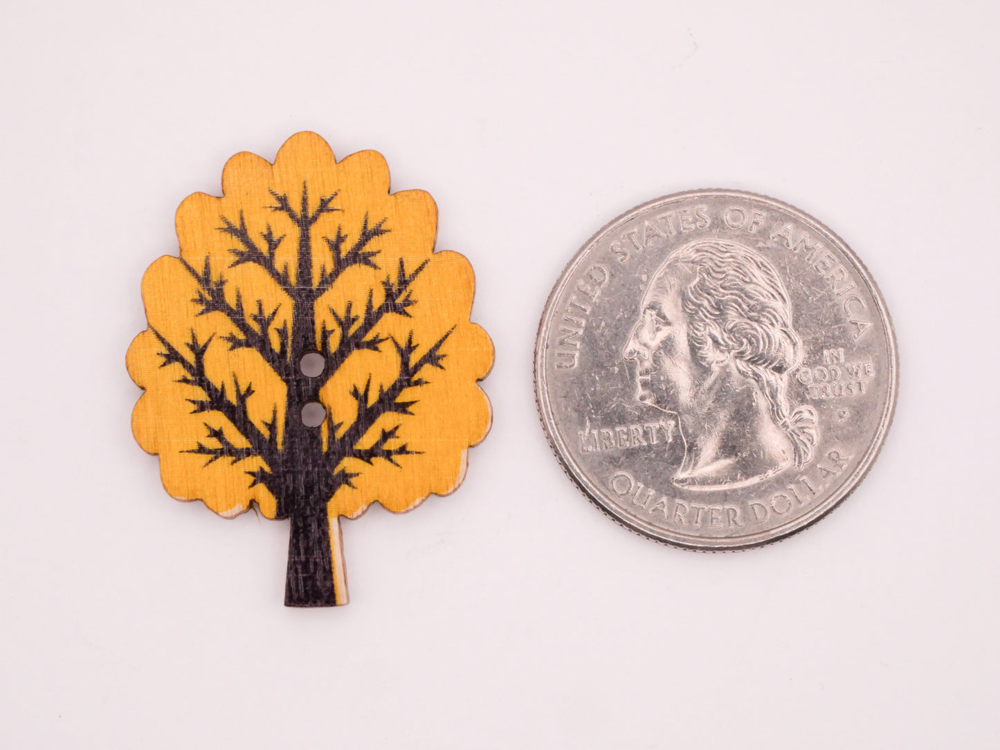 Tree Fall Colors Wood Set of Ten Buttons 24x32mm