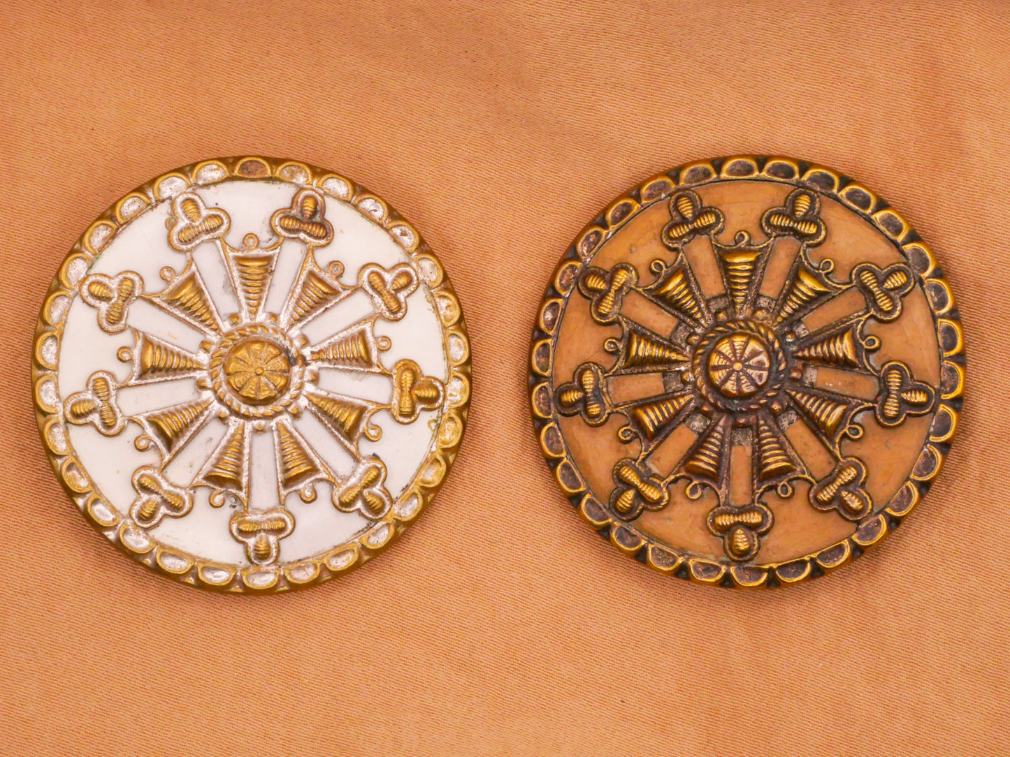 Snowflake Star Victorian Celluloid Early Plastic Antique Large Button Various 38mm