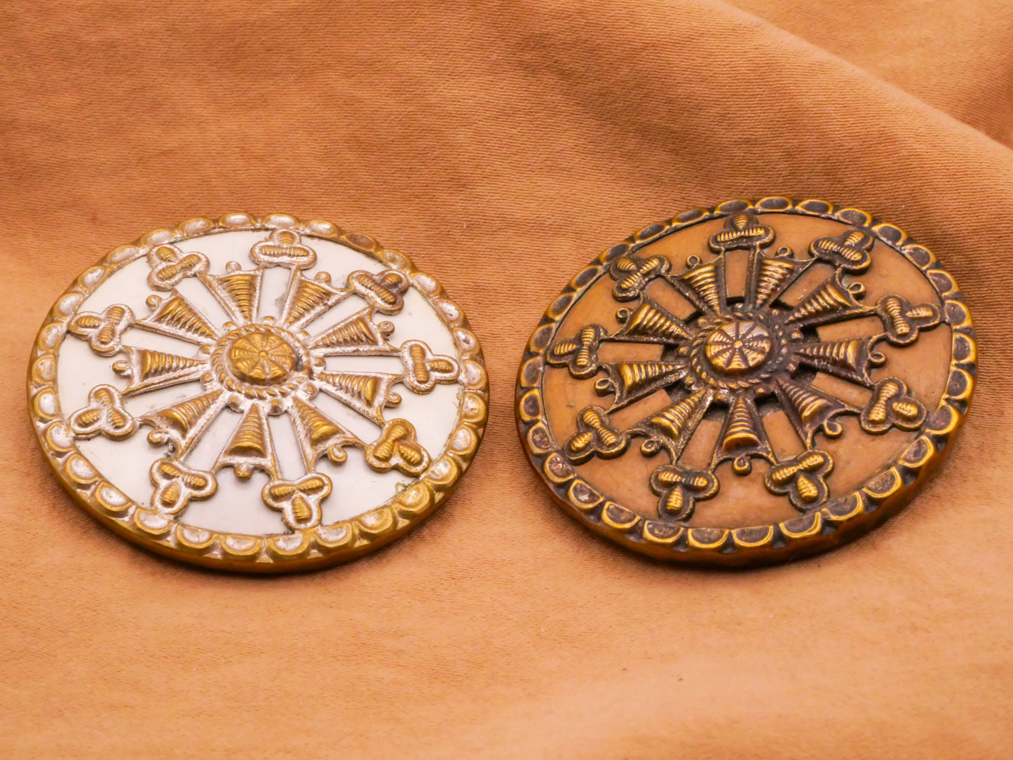 Snowflake Star Victorian Celluloid Early Plastic Antique Large Button Various 38mm