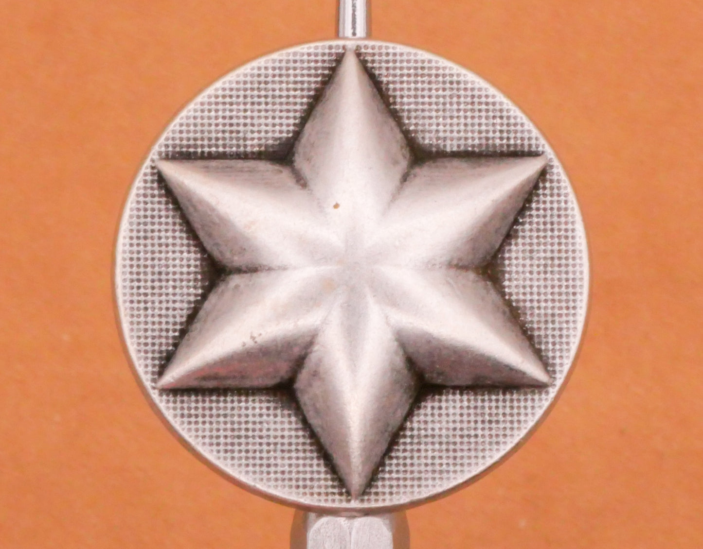 Star Six Point Antiqued Silver Metal Button 20mm