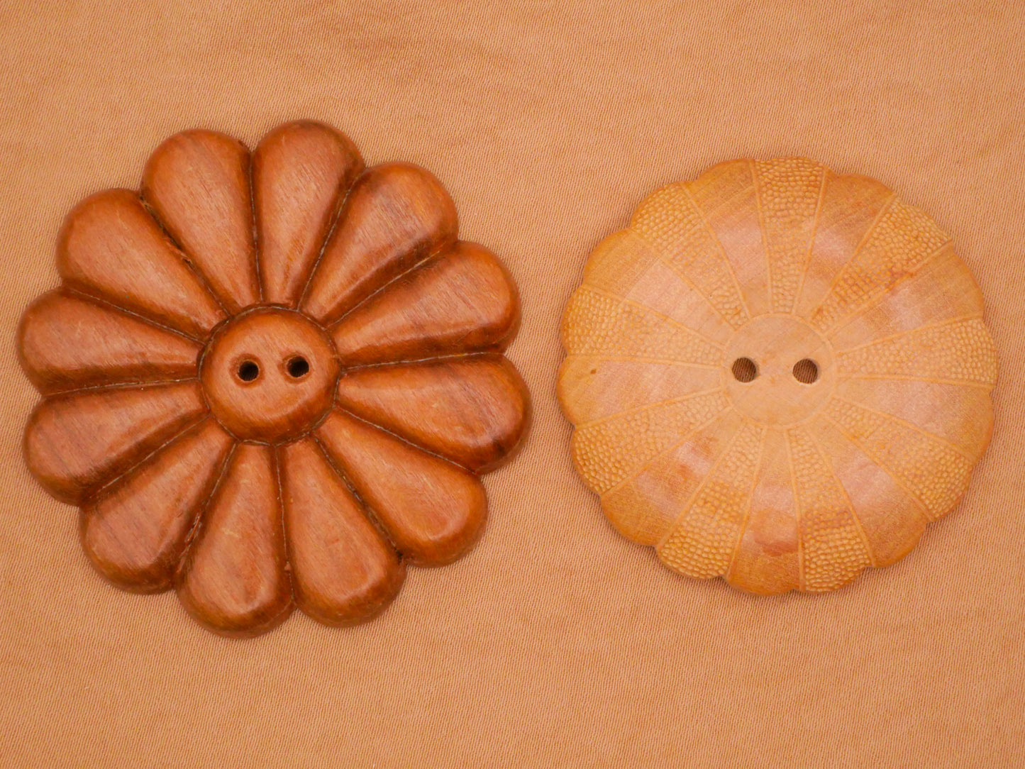 Flower Petals Vintage Wood Large Button Various 45-53mm