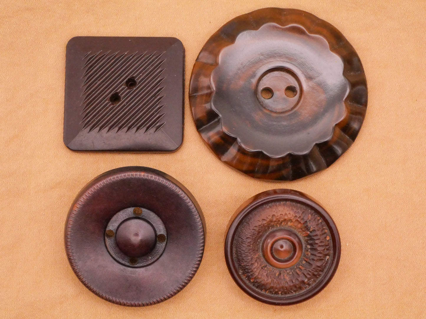 Chocolate Brown Vintage Plastic Button Various 27-44mm