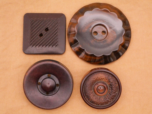 Chocolate Brown Vintage Plastic Button Various 27-44mm