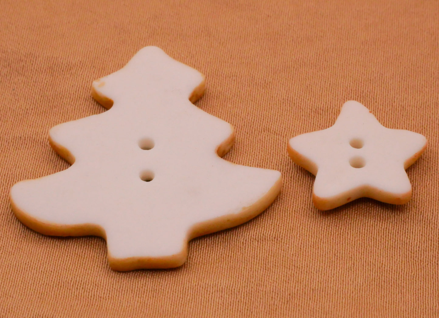 Sugar Cookie Christmas Tree Star Sprinkles Hand-Painted Porcelain Ceramic Button Various 17-33mm