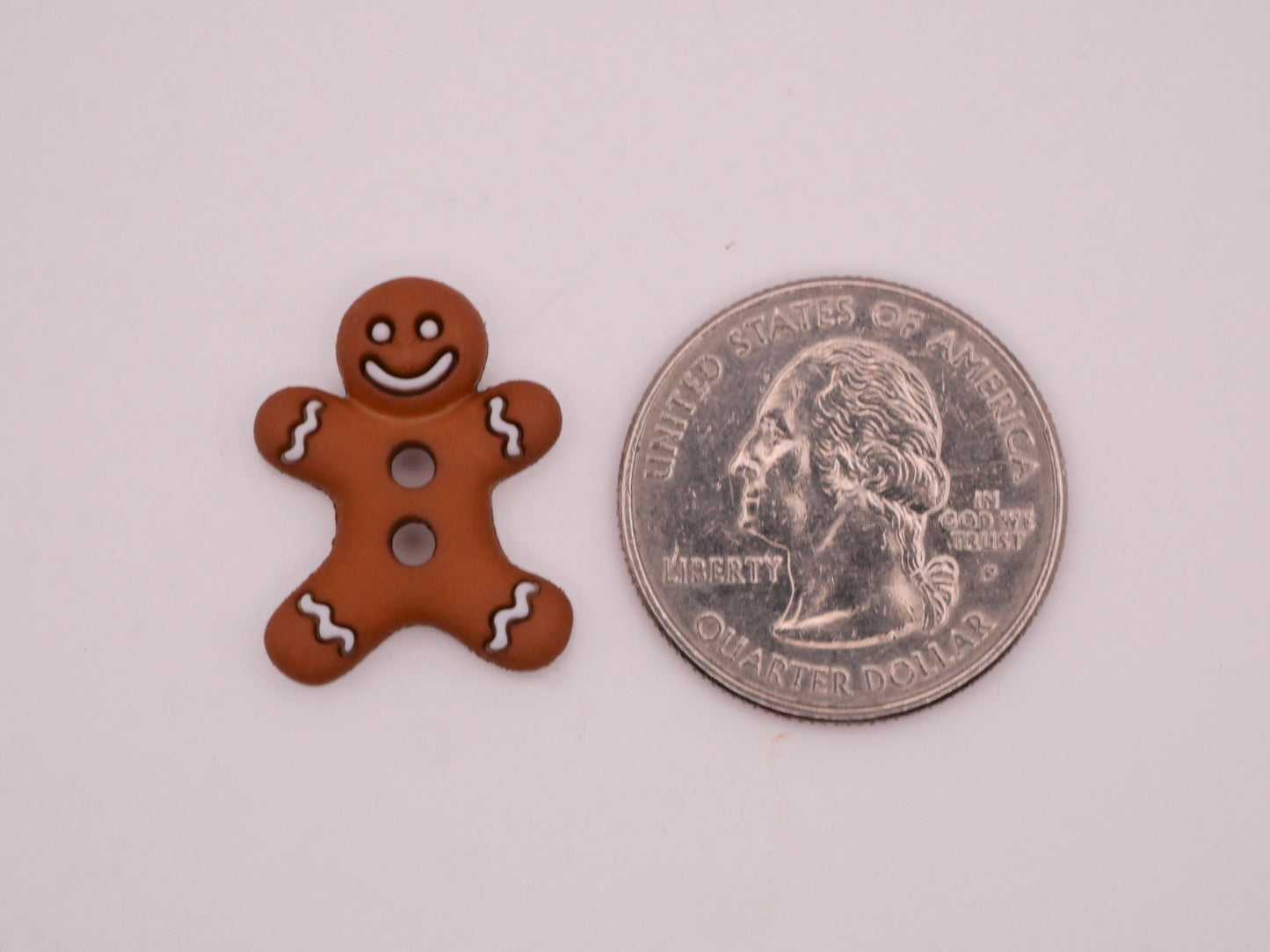 Gingerbread Man Snap Together Plastic Set of Seven Buttons 17x22mm