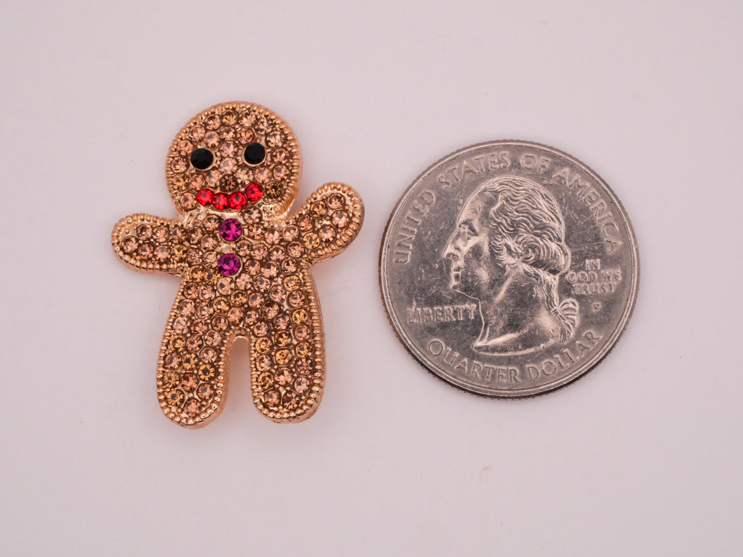 Gingerbread Man Rhinestone Hot Pink Buttons Metal Button 24x31mm