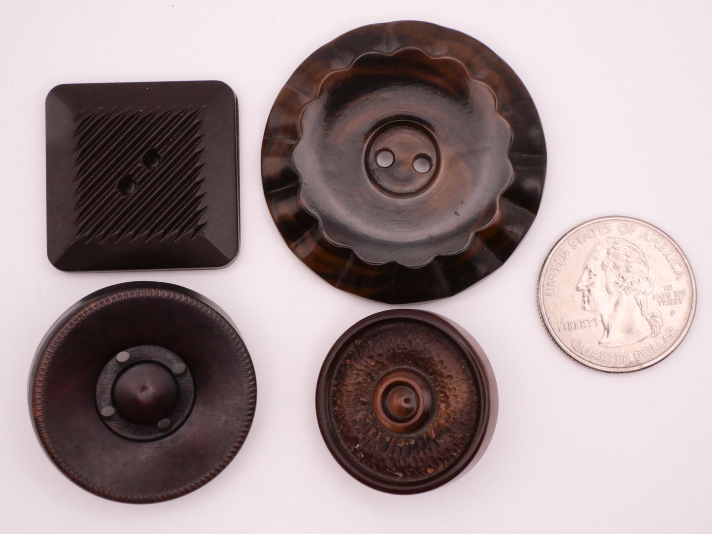 Chocolate Brown Vintage Plastic Button Various 27-44mm