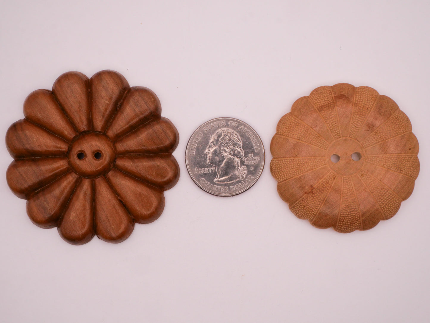 Flower Petals Vintage Wood Large Button Various 45-53mm