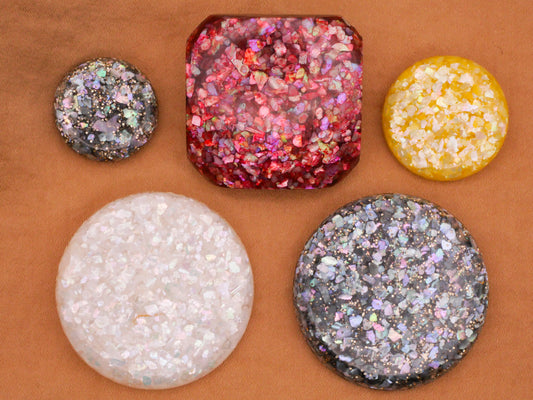 Mother of Pearl Glitter Vintage Resin Plastic Button Various 19-35mm