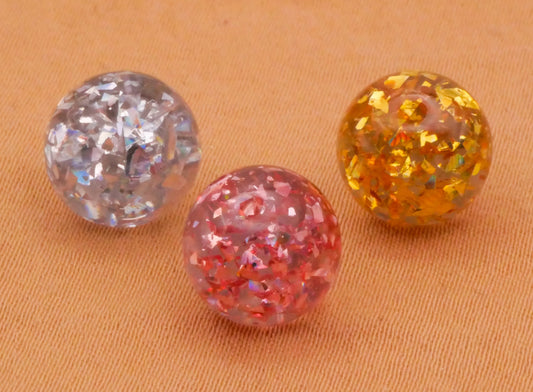 Glitter Paperweight Look Resin Plastic Pair of Buttons Various 10mm