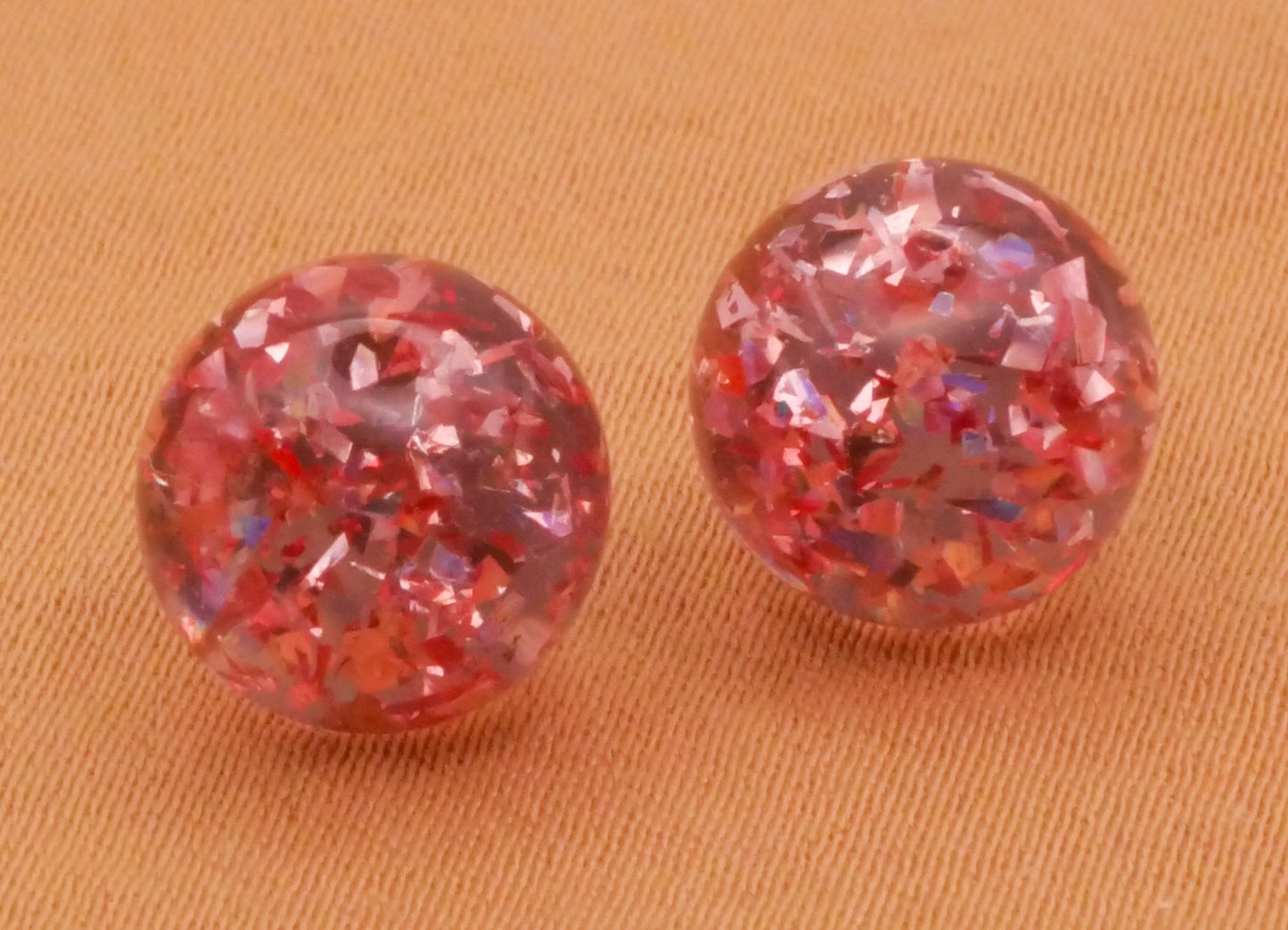 Glitter Paperweight Look Resin Plastic Pair of Buttons Various 10mm