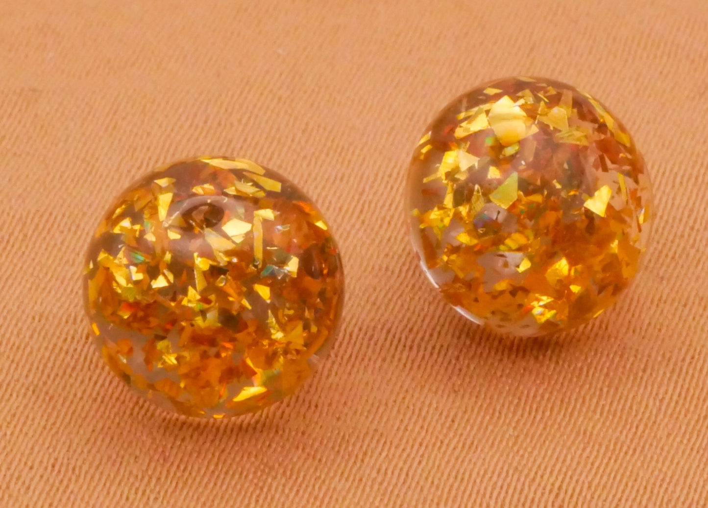 Glitter Paperweight Look Resin Plastic Pair of Buttons Various 10mm