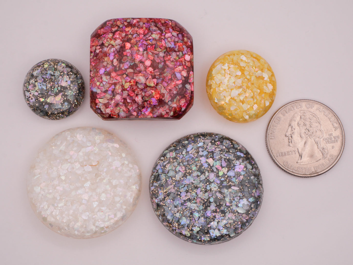 Mother of Pearl Glitter Vintage Resin Plastic Button Various 19-35mm