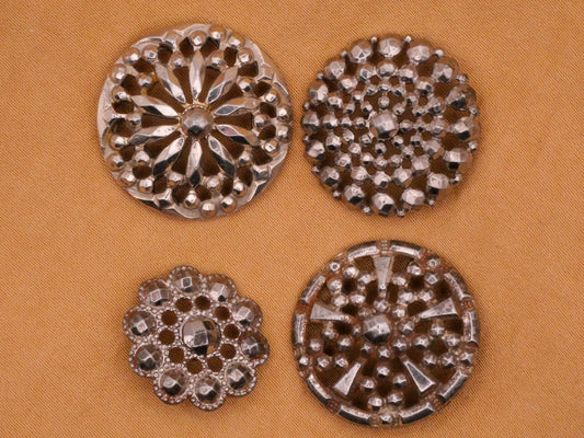 Steel Cut Look Snowflake Antique Metal Button Various 18-23mm