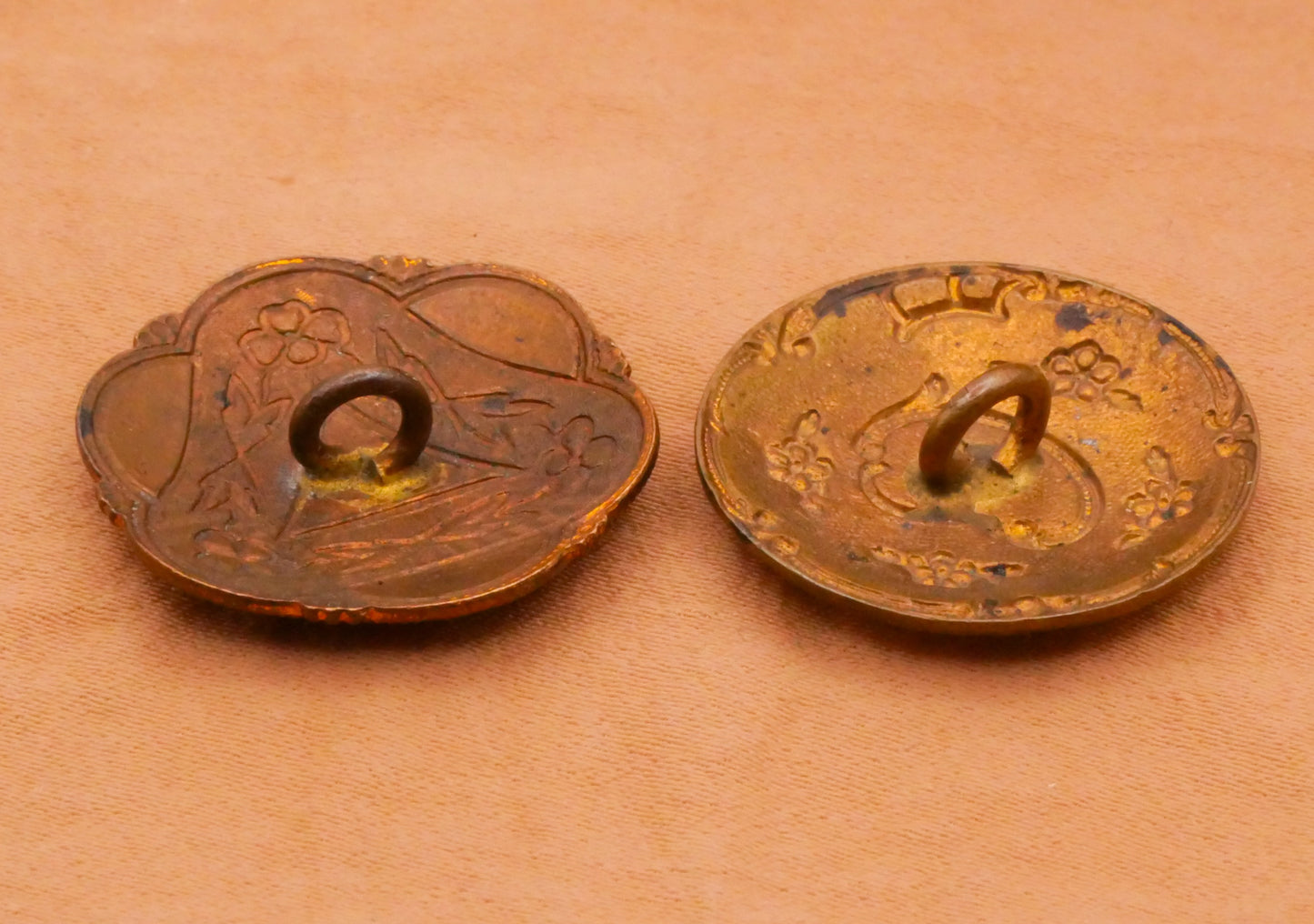 Floral Flowers Cloisonné Enamel Victorian Metal Button Various 23mm