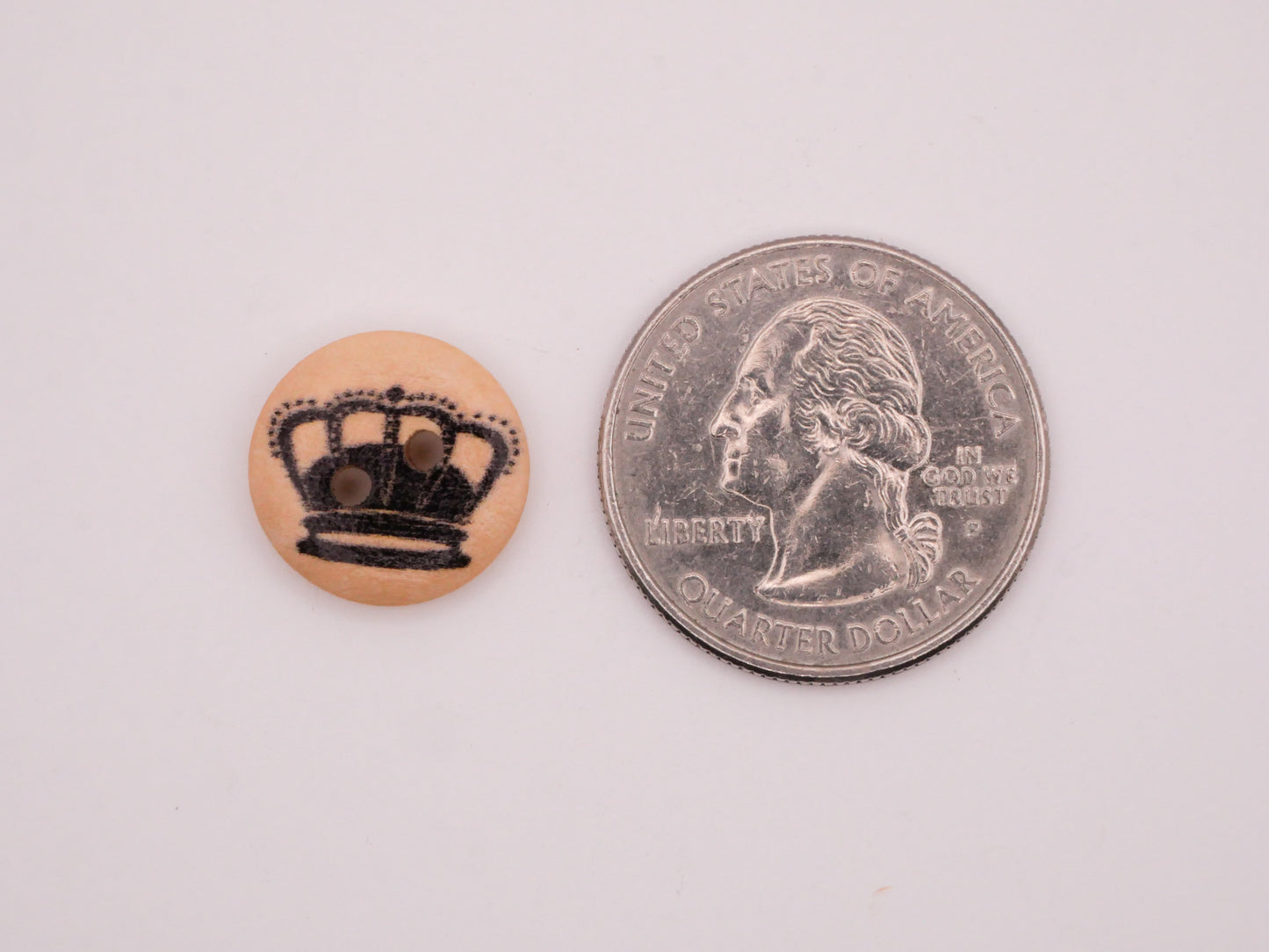 Crown Black Wood Assorted Set of Twenty Buttons 15mm