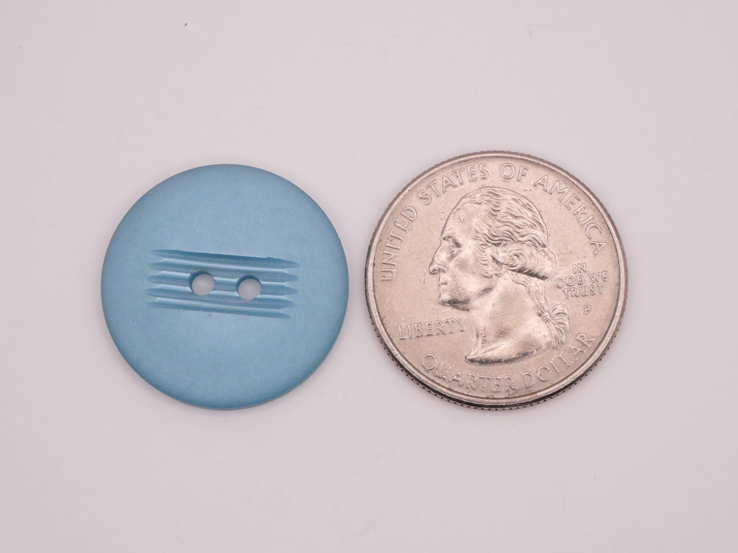 Blue Aqua Vintage Plastic Set of Six Buttons 23mm