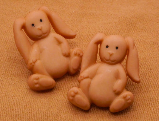 Bunny Velveteen Rabbit Plastic Pair of Buttons 19x22mm