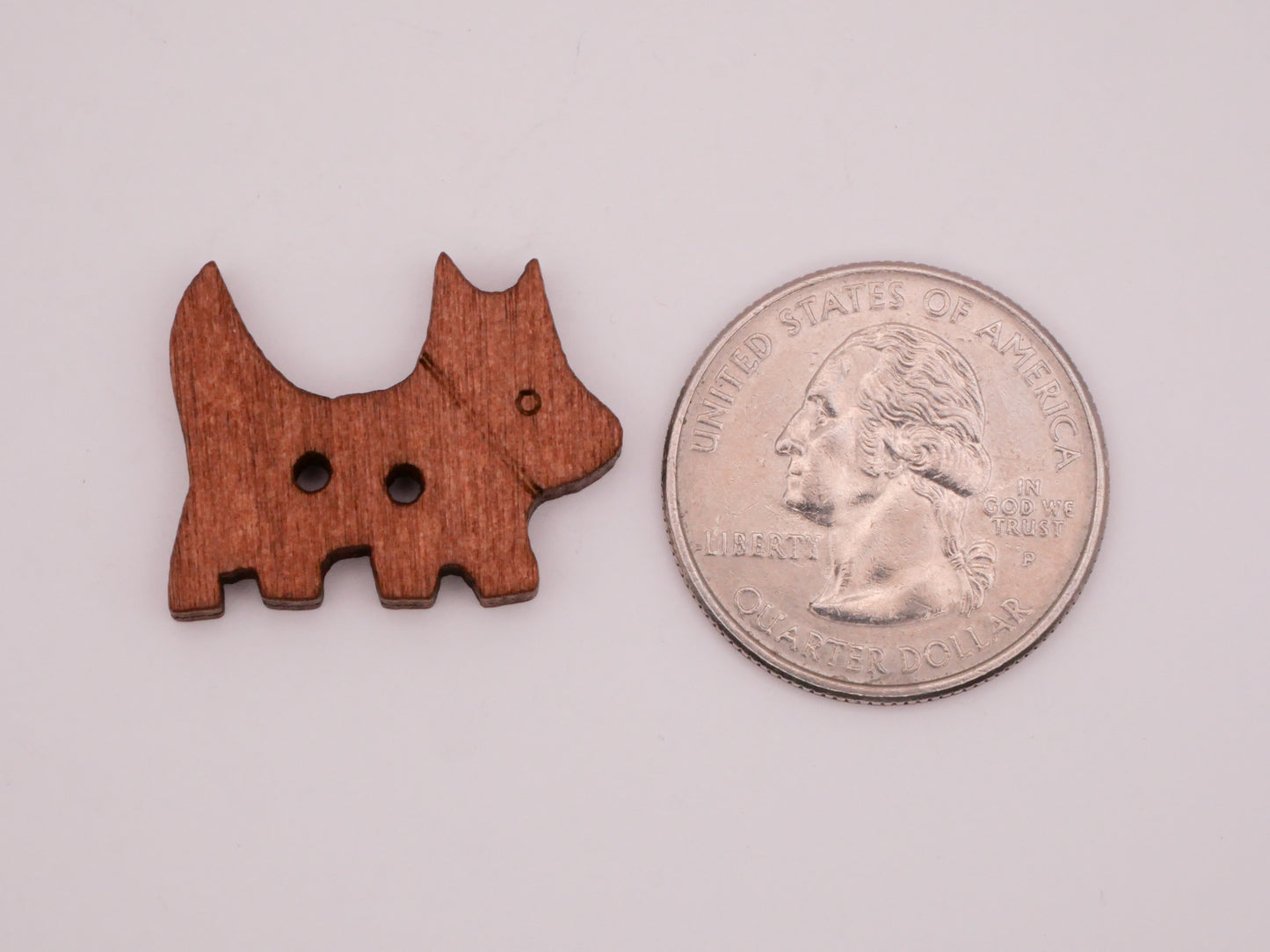 Scottie Terrier Dog Laser Cut Wood Set of Ten Buttons 19x24mm