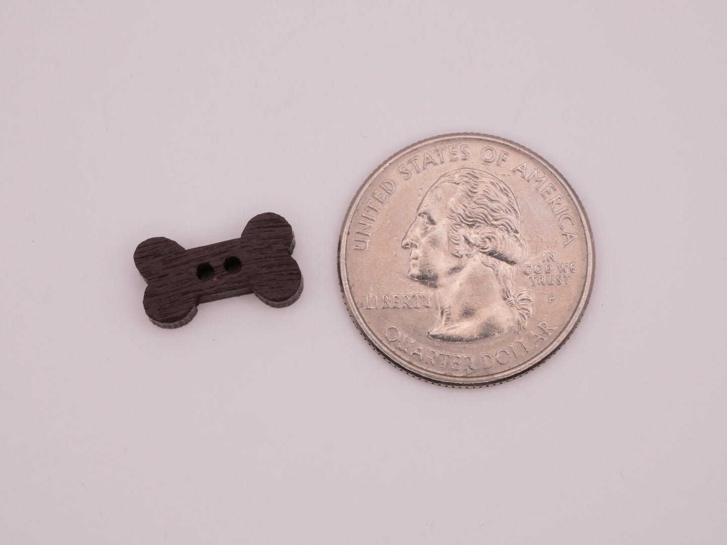 Dog Bone Brown Wood Set of Twenty Buttons 8x15mm