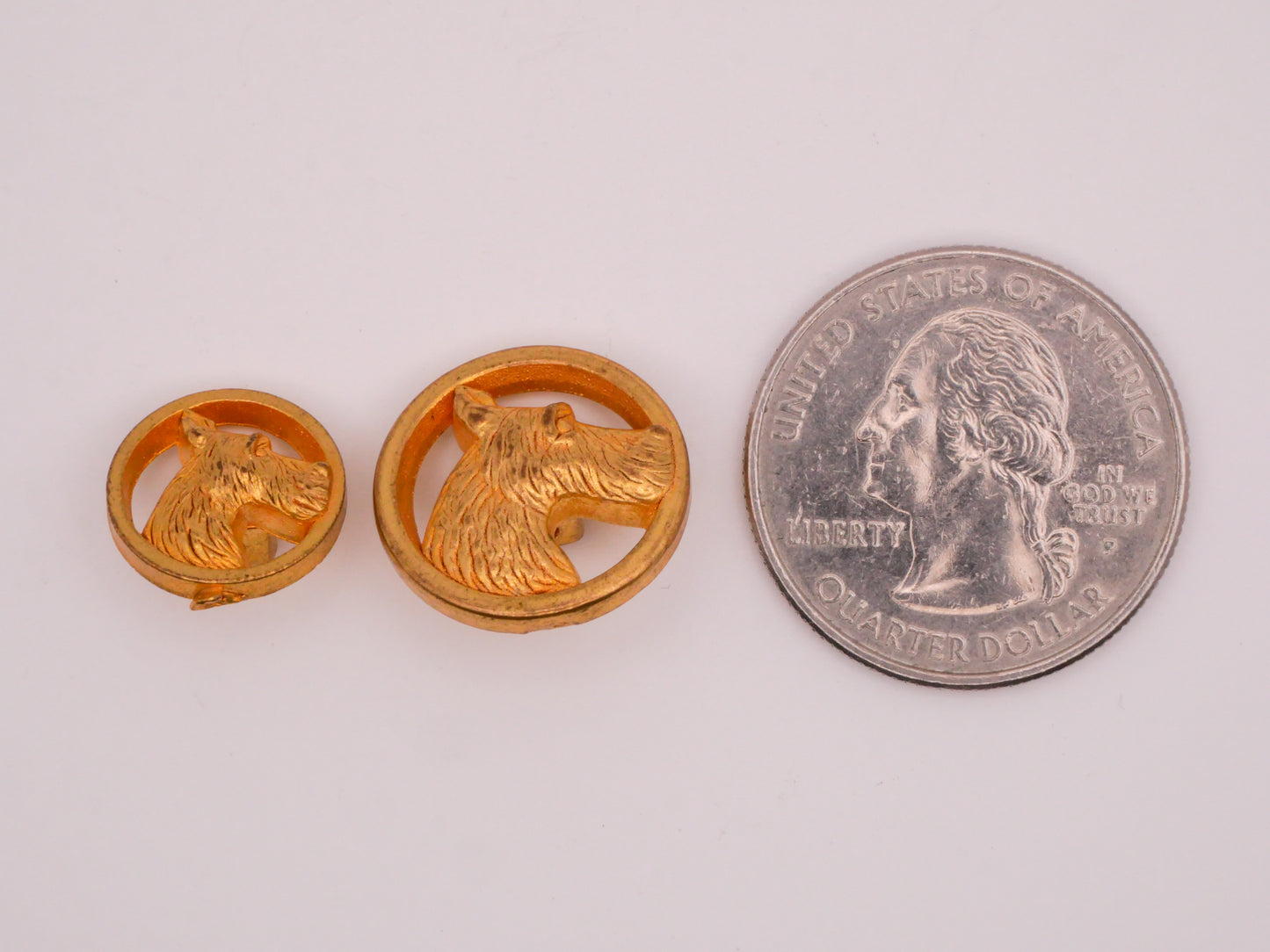 Scottie Terrier Dog Metallized Gold Plastic Button Various 13-17mm