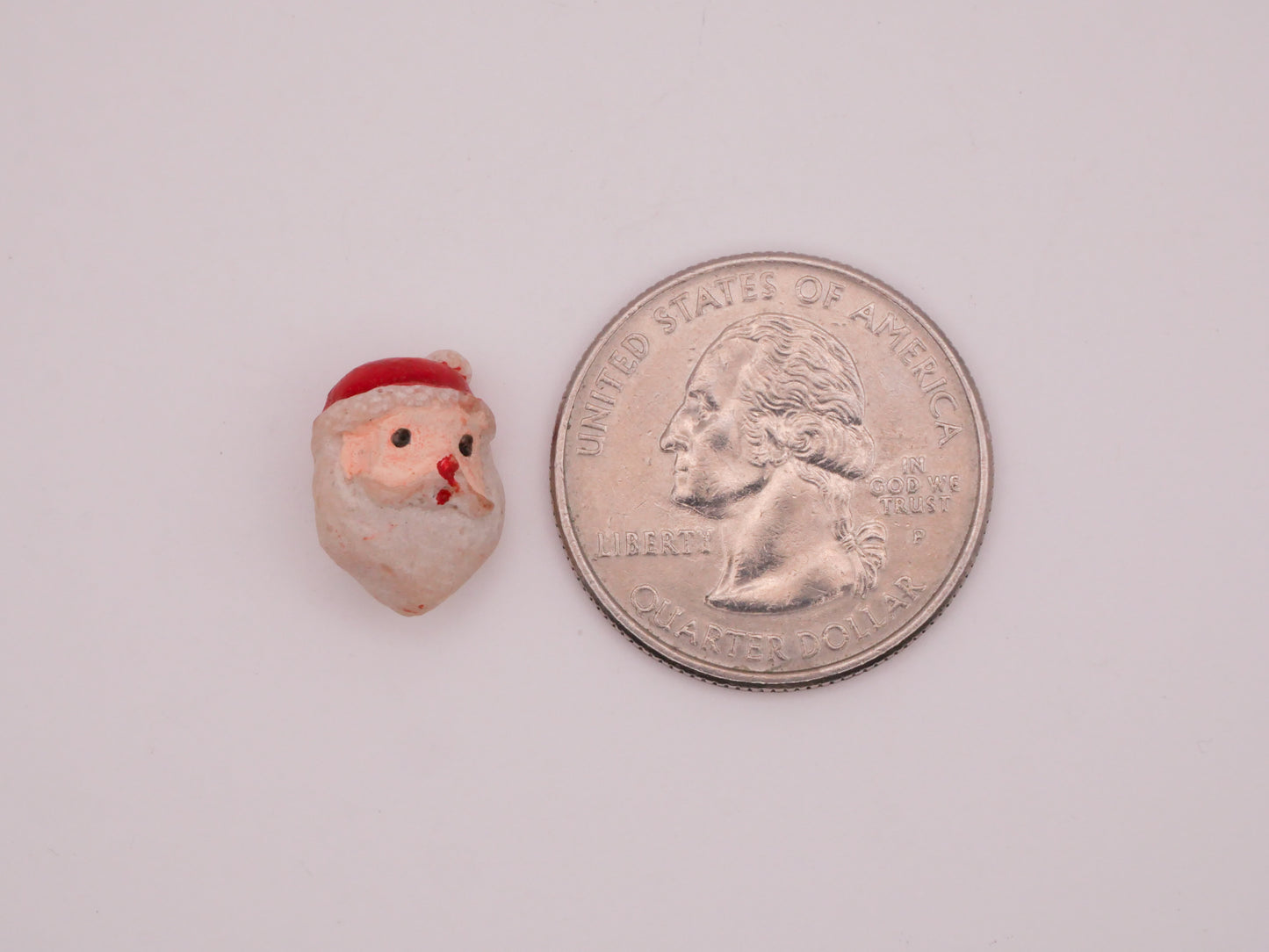 Santa Claus Christmas Plaster Wire Shank Vintage Button 11x14mm