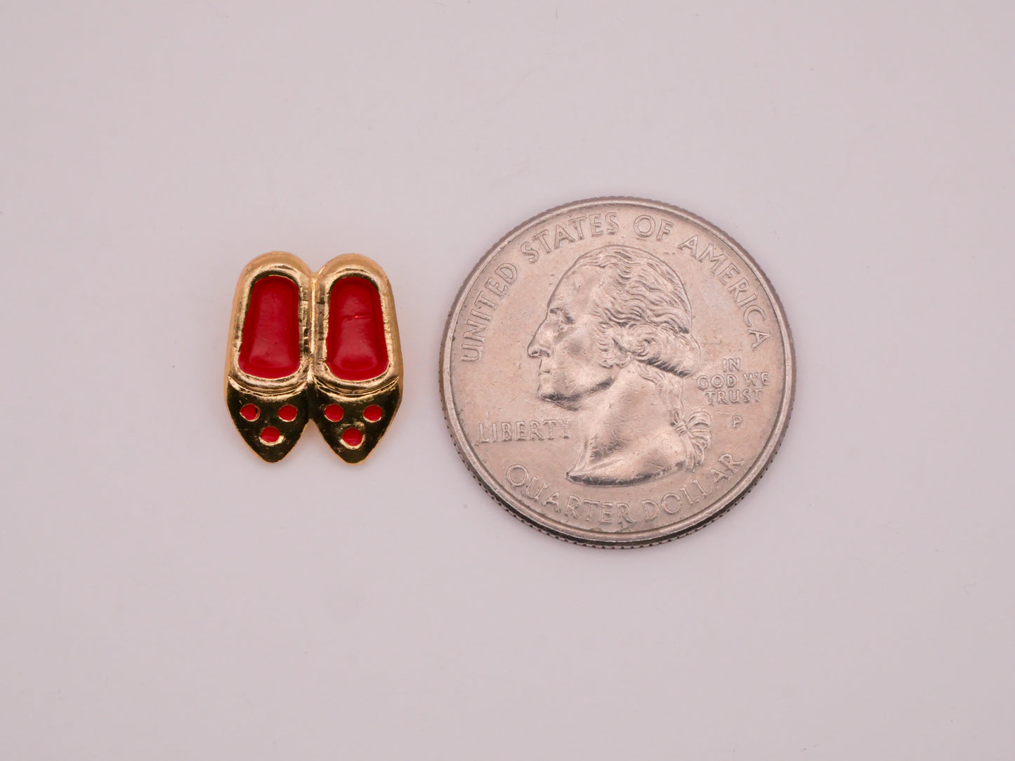 Dutch Wooden Shoes Gold Red Enamel Metal JHB Button 12x15mm