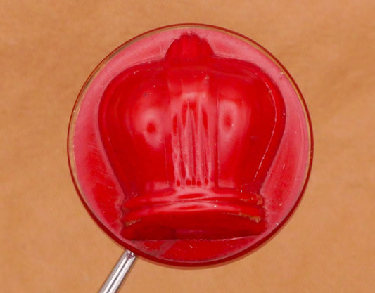 Crown Red Celluloid Early Plastic Button 19mm