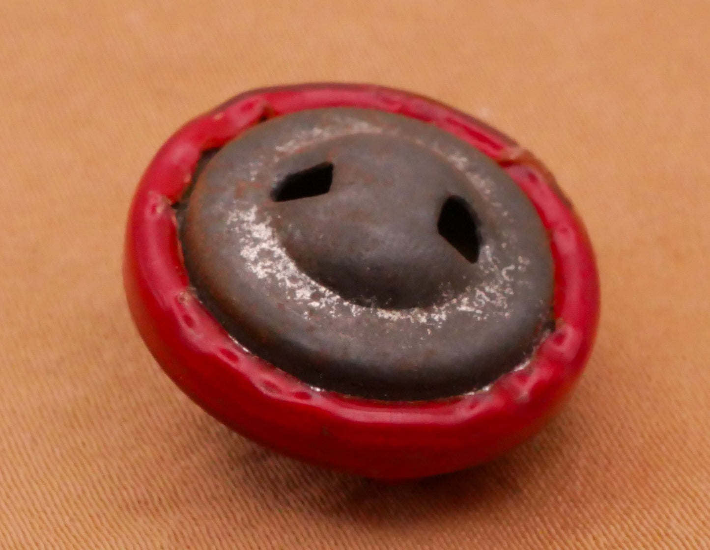 Crown Red Celluloid Early Plastic Button 19mm