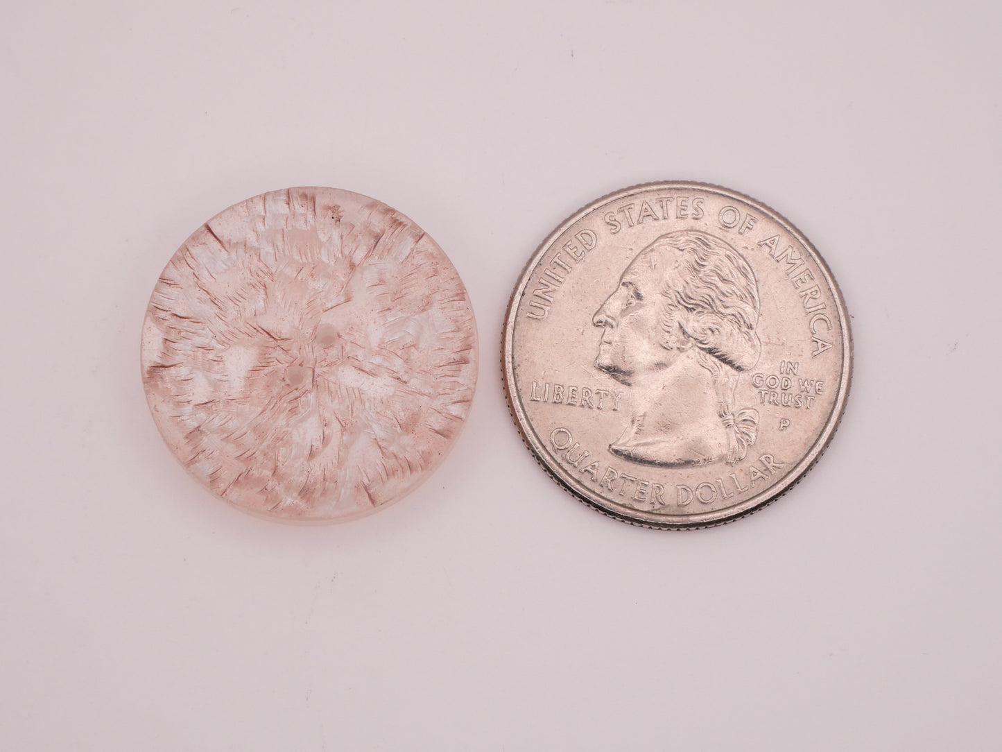 Frost Texture Pale Pink Plastic Pair of Buttons 23mm