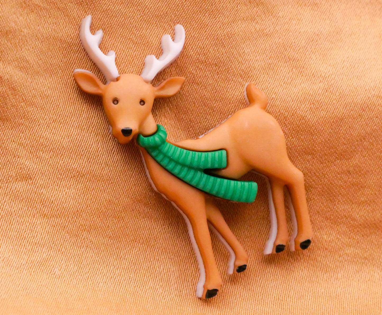 Reindeer Stag Deer Scarf Plastic Button 21x39mm