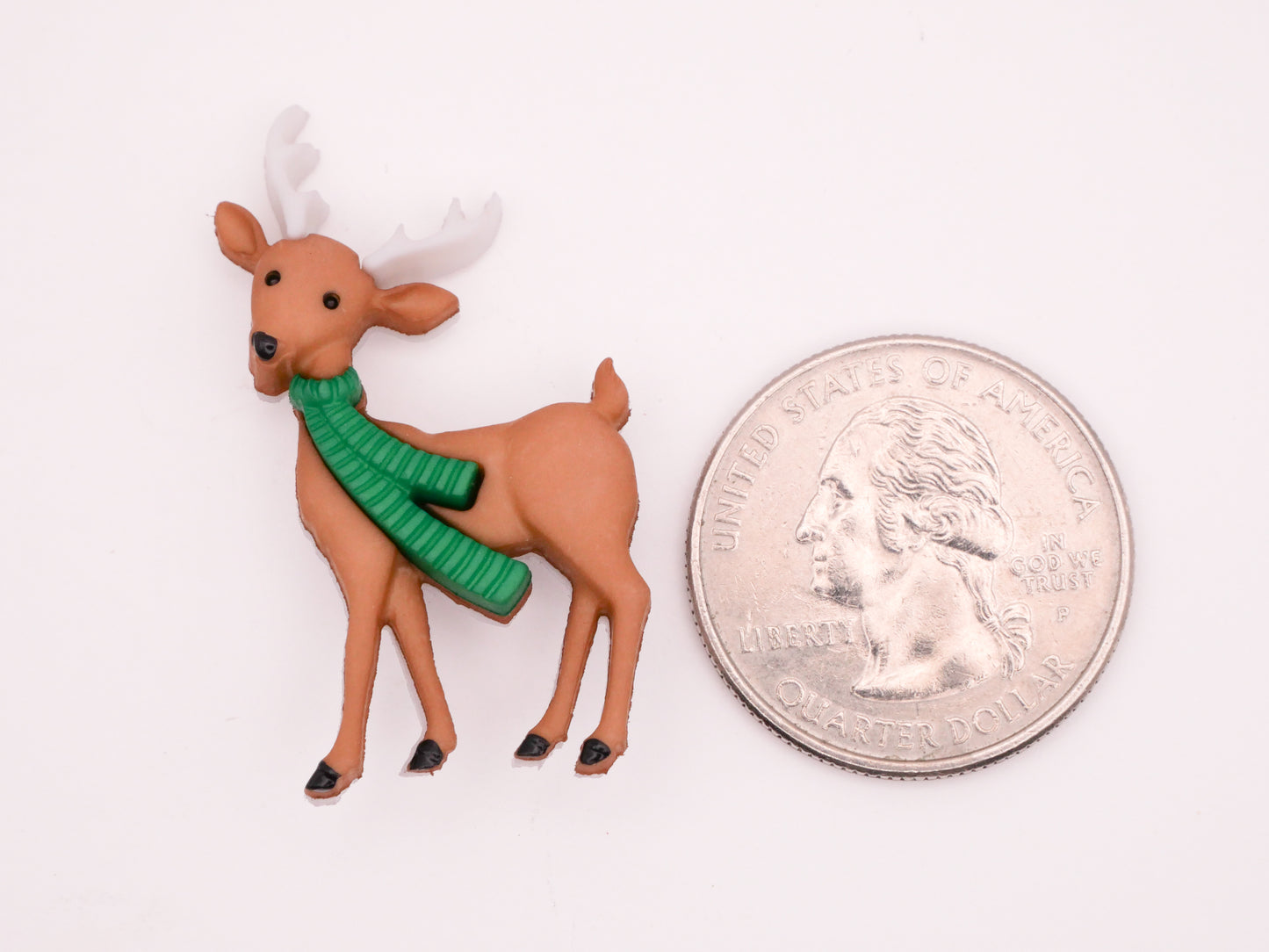 Reindeer Stag Deer Scarf Plastic Button 21x39mm