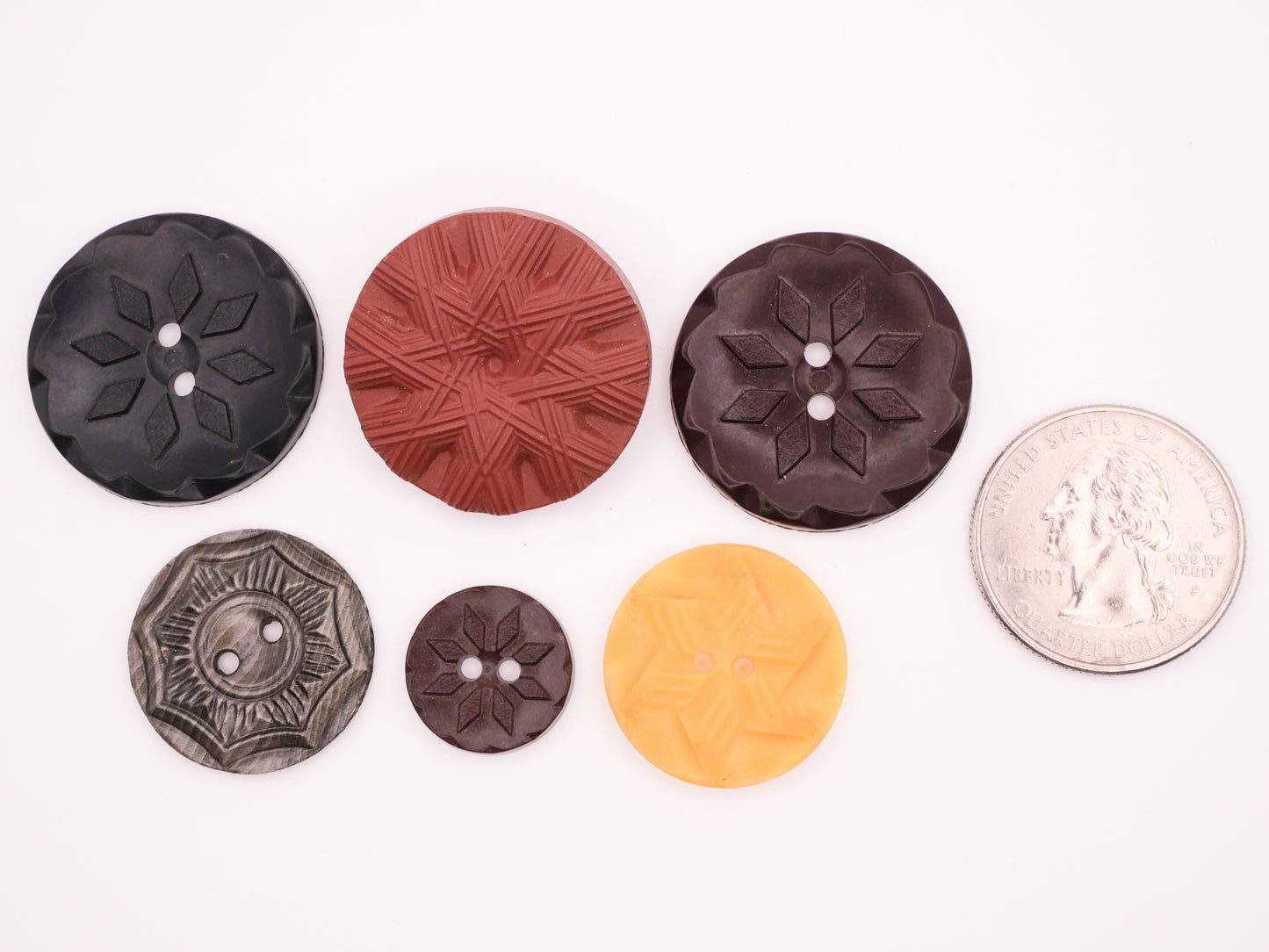 Snowflake Vintage Early Plastic Button Various 15-27mm