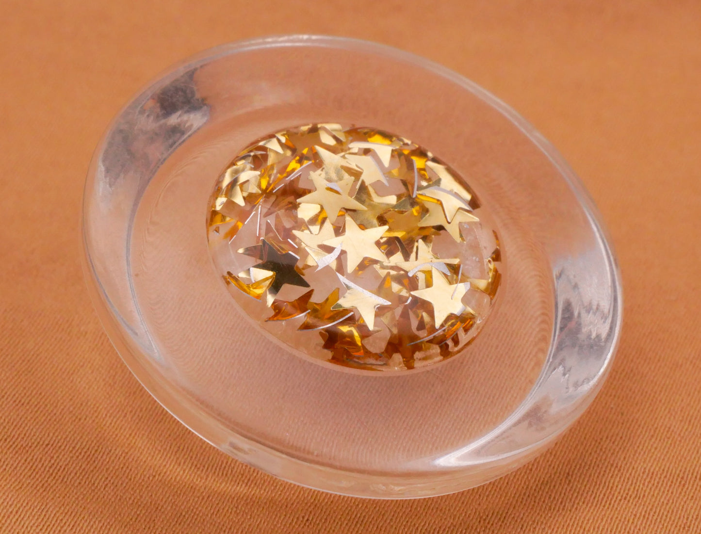 Lucite Star Glitter Gold Silver Vintage Large Button Various 34mm