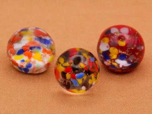 Paperweight Colorful Specs Glitter Glass Button Various 10-11mm