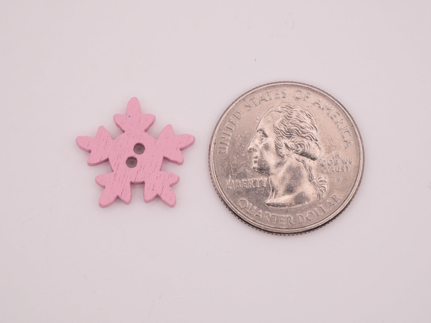 Snowflake Bright Colorful Wood Set of Twenty Buttons 17mm