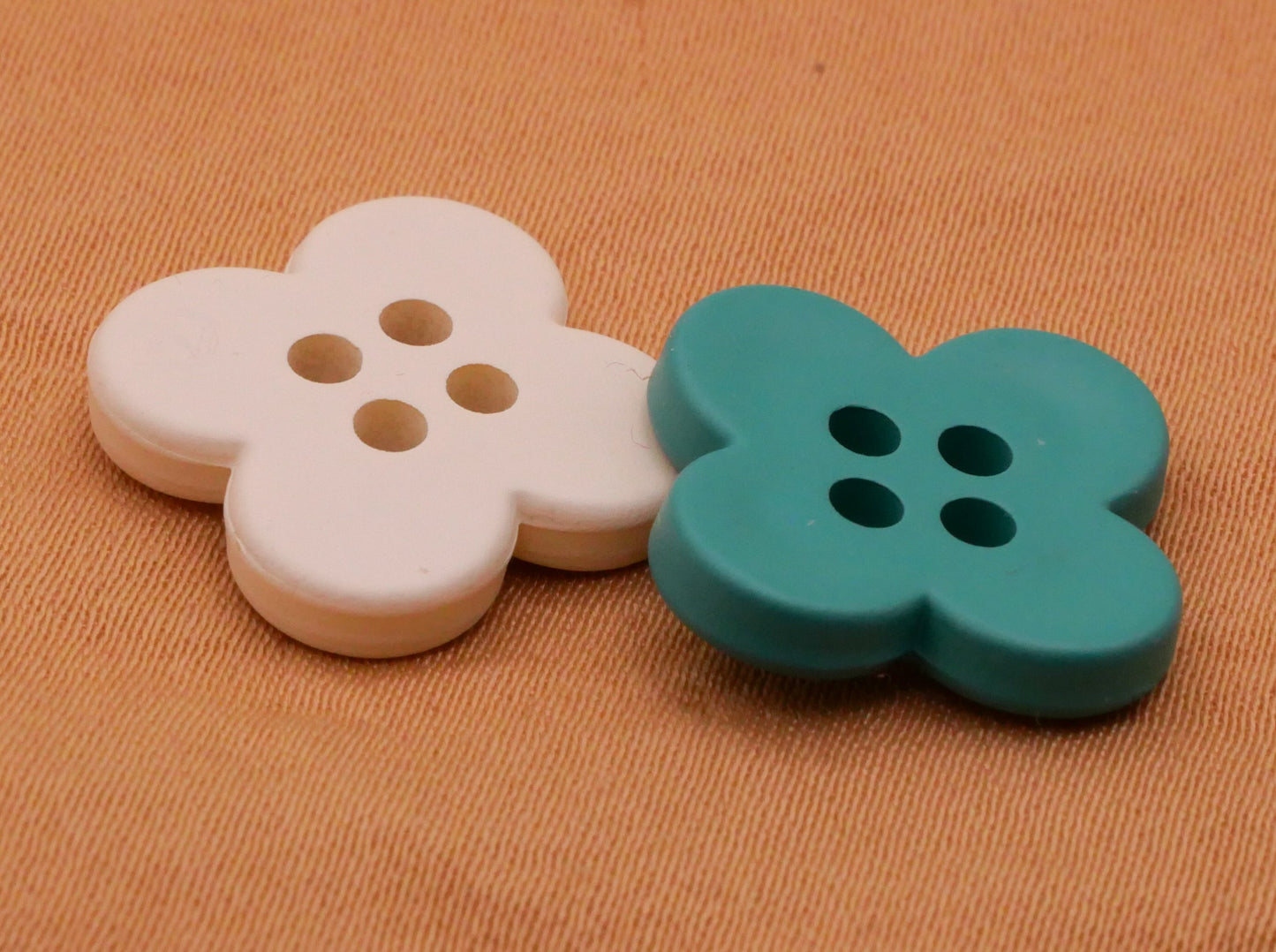 Clover Shamrock Colorful Plastic Set of Ten Buttons 15mm