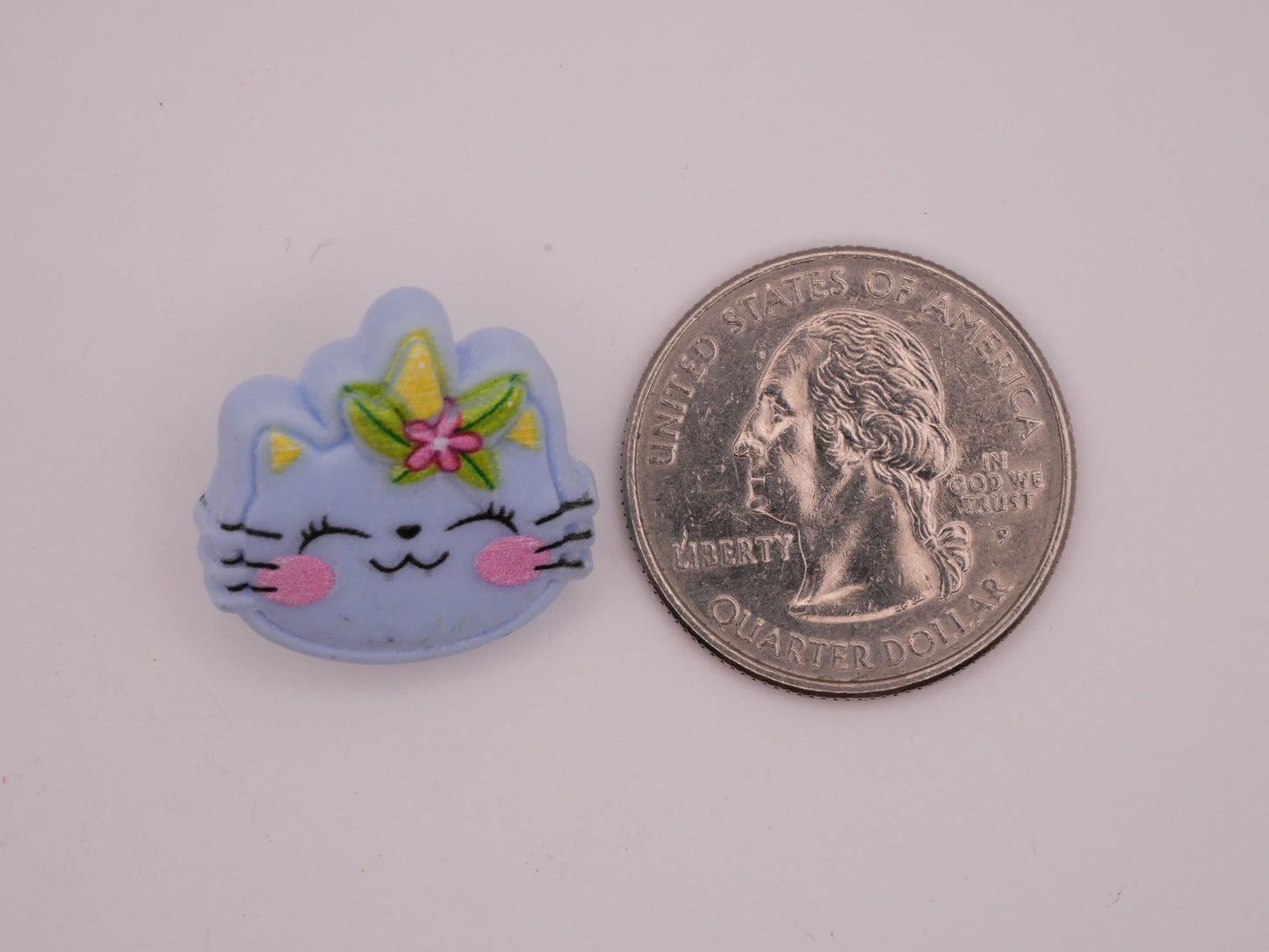 Cat Kitty Unicorn Flowers Plastic Assorted Set of Four Buttons 21mm