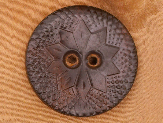 Snowflake Brown Marbled Tight Top Celluloid Early Plastic Button 28mm