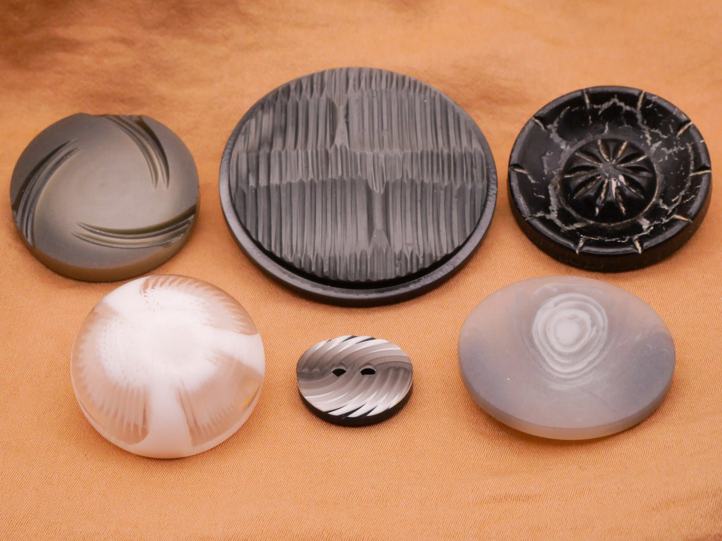 Stormy Grey Gray Vintage Plastic Button Various 15-39mm